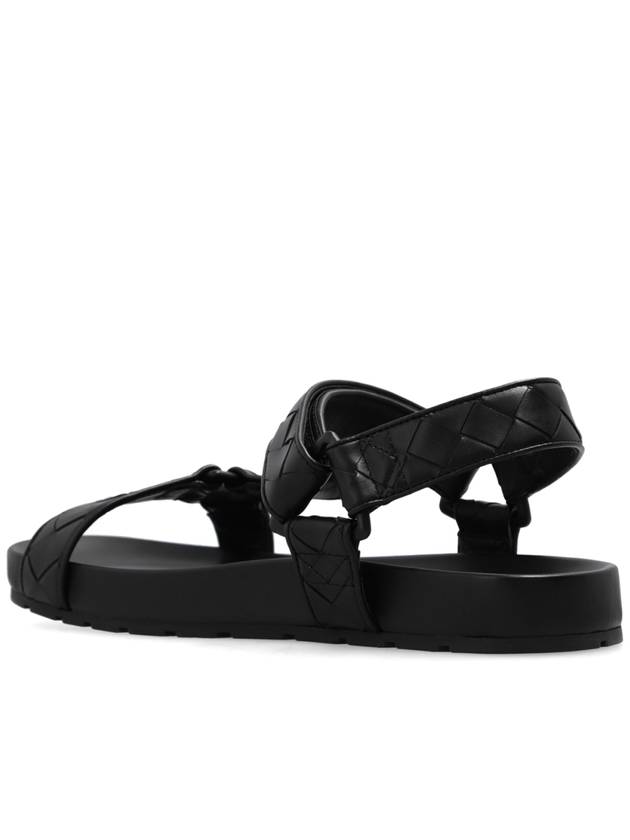 Trip Intrecciato Leather Sandals Black - BOTTEGA VENETA - BALAAN 4