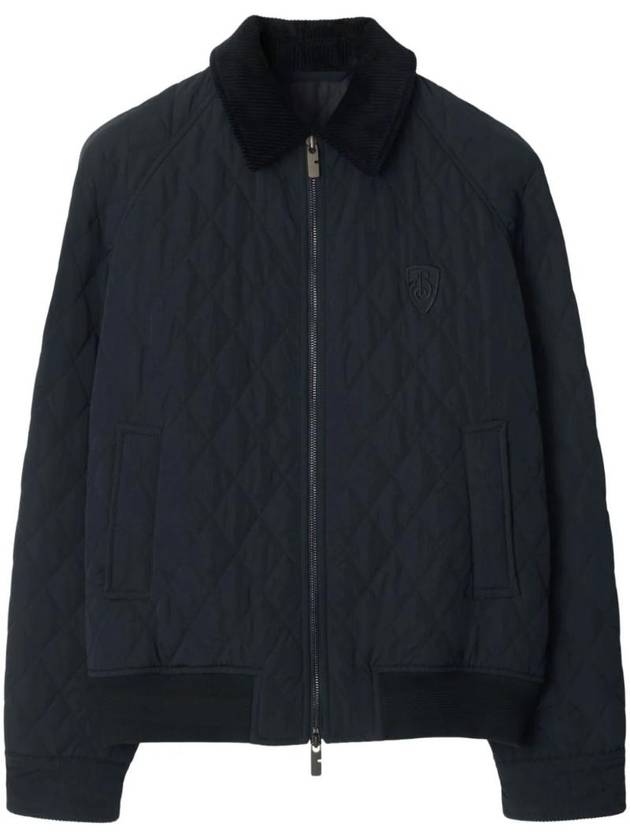 Corduroy Collar Quilted Nylon Jacket Navy - BURBERRY - BALAAN 1