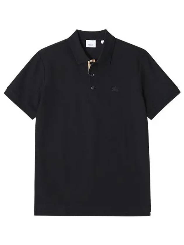 Men's Eddie Collar Short Sleeve Polo Shirt Black - BURBERRY - BALAAN 3