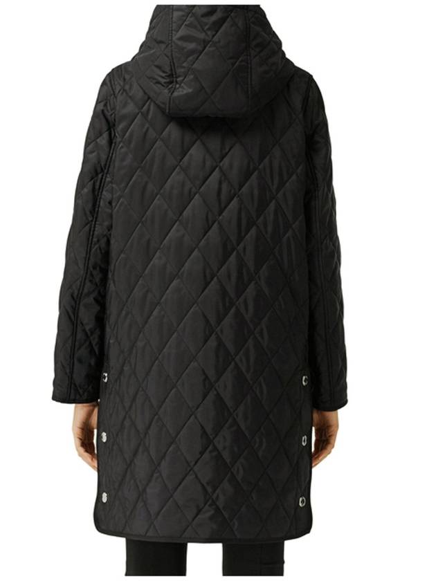 Women's Diamond Quilted Hoodie Single Coat Black - BURBERRY - BALAAN 6