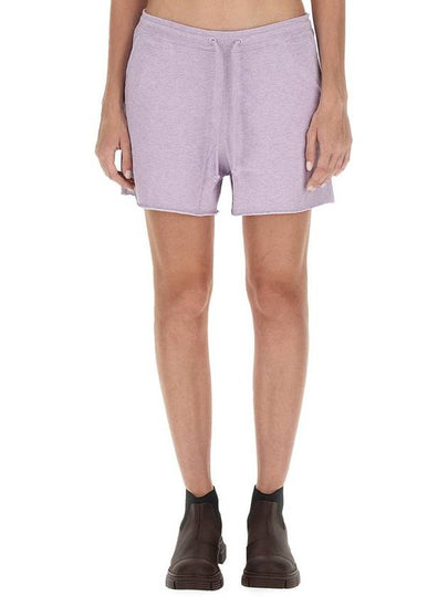 Logo Drawstring Cotton Track Shorts Purple B0480469326 - GANNI - BALAAN 2