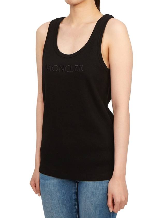 Women's Embroidered Logo Sleeveless Black - MONCLER - BALAAN 3