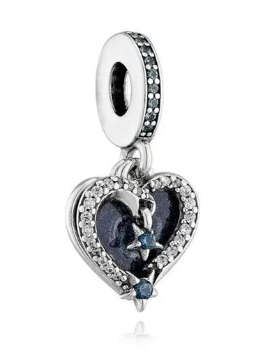 Celestial Shooting Star Heart Double Dangle Charm Silver - PANDORA - BALAAN 1