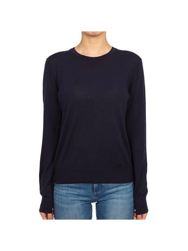 Regal Wool Crew Neck Knit Top Navy - THEORY - BALAAN 1