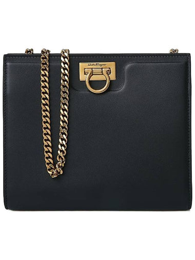 Gancini Logo Shoulder Bag Black - SALVATORE FERRAGAMO - BALAAN 1