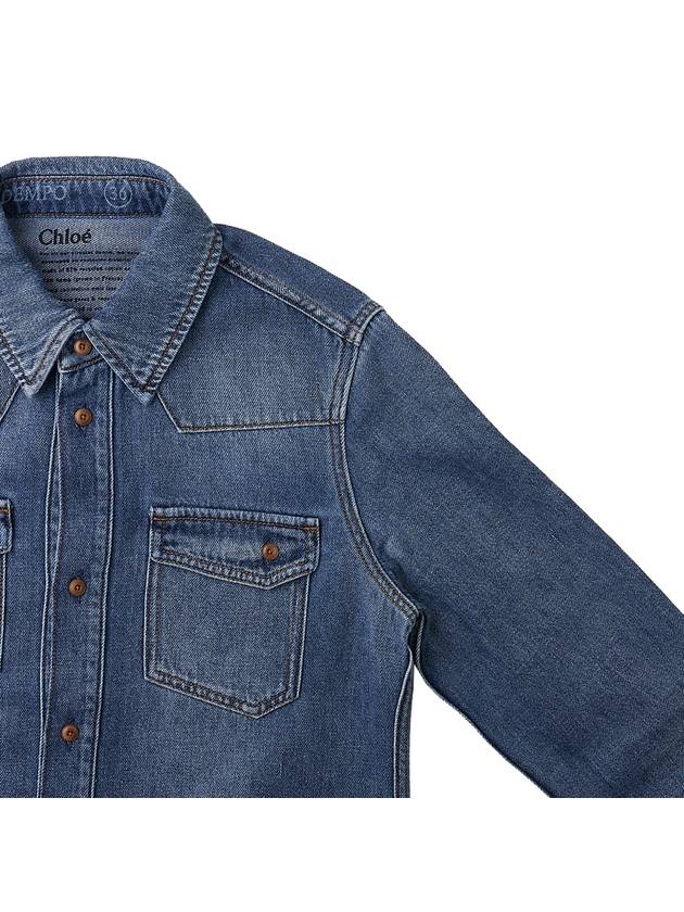 WoMen's Dempo Classic Denim Shirt Dusky Blue - CHLOE - BALAAN 5