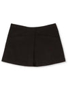 Gabardine Wrap Effect Mini A-Line Skirt Brown - MSGM - BALAAN 2