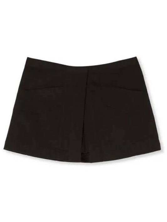 Gabardine Wrap Effect Mini A-Line Skirt Brown - MSGM - BALAAN 2