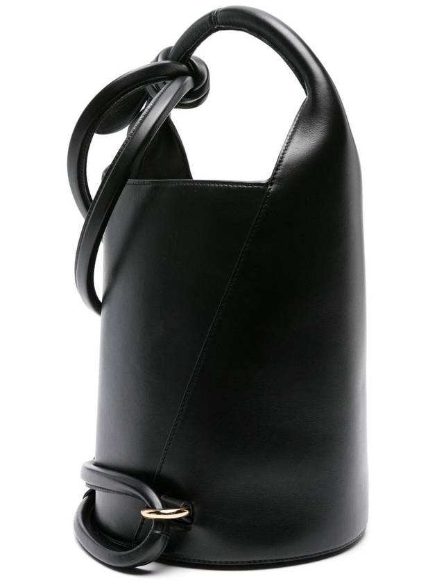 Le Petit Tourni Mini Knotted Leather Bucket Bag Black - JACQUEMUS - BALAAN 6