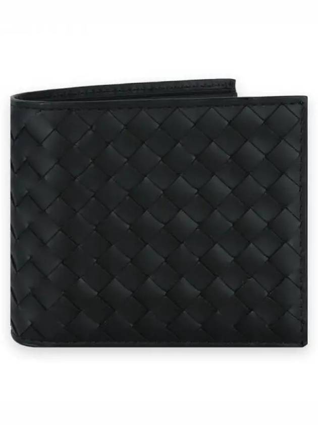 Men's Intrecciato Half Wallet Black - BOTTEGA VENETA - BALAAN 2