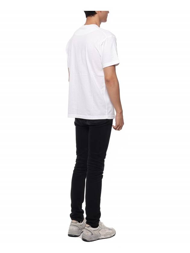 Cotton Jersey Compass Patch Short Sleeve T Shirt White - STONE ISLAND - BALAAN 7