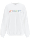 Multicolor Crystal Logo Sweatshirt White - VETEMENTS - BALAAN 1