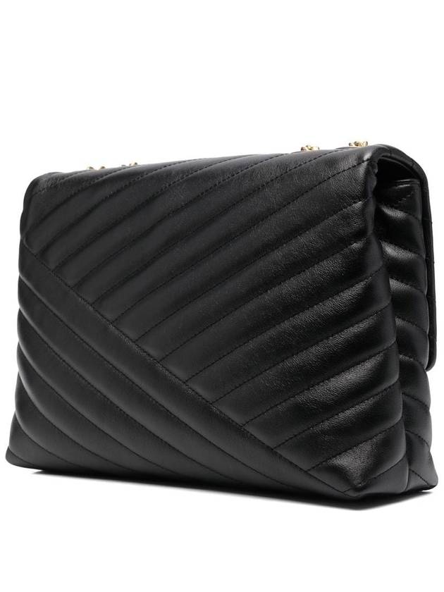 Kira Chevron Convertible Shoulder Bag Black - TORY BURCH - BALAAN 6