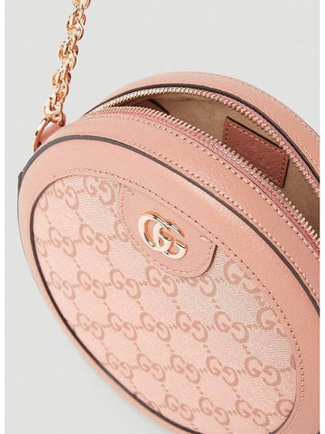 Ophidia GG Canvas Mini Round Shoulder Bag Pink - GUCCI - BALAAN 1