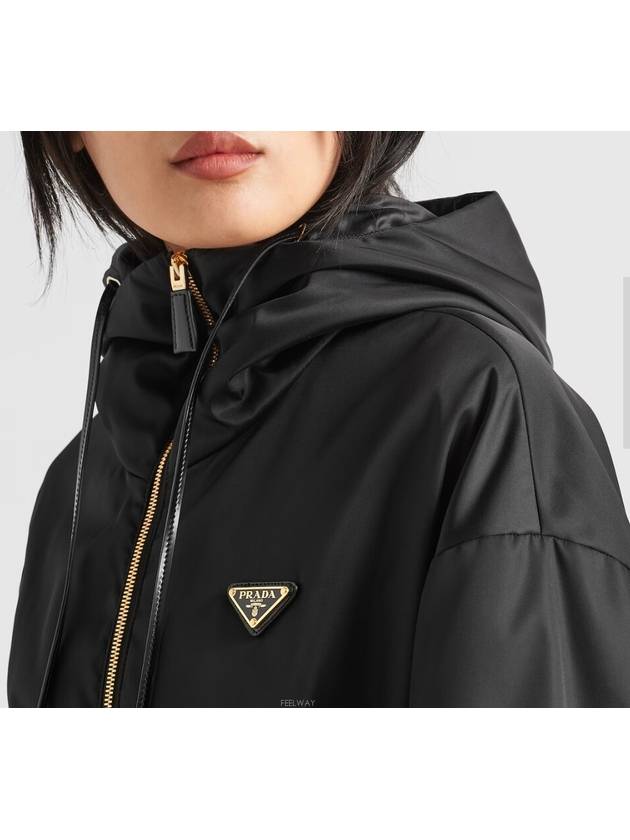 Re-Nylon Hooded Jacket Black - PRADA - BALAAN 3