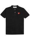 Red Heart Wappen Polo Shirt Black - COMME DES GARCONS - BALAAN 3