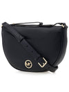 Logo Plaque Leather Saddle Shoulder Bag Black - MICHAEL KORS - BALAAN 3