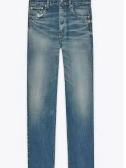 Denim Straight Jeans Blue - SAINT LAURENT - BALAAN 2