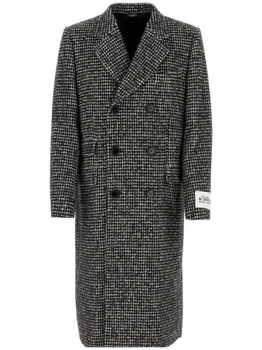 Embroidered Acrylic Blend Double Coat Grey - DOLCE&GABBANA - BALAAN 1