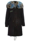 Women s Fox Fur Long Field Coat Black W2834L - AS65 - BALAAN 6