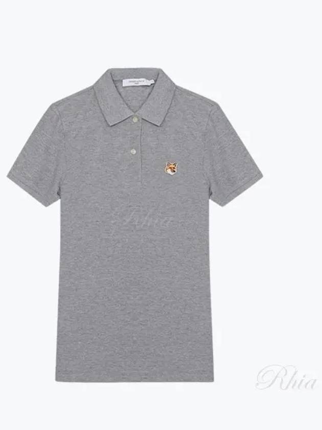 Fox Head Patch Classic Short Sleeve Polo Shirt Grey - MAISON KITSUNE - BALAAN 2