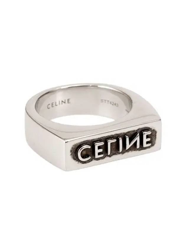 Stamped Logo Ring Silver - CELINE - BALAAN 2