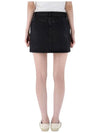 Stone Washed Denim Mini A-Line Skirt Black - A.P.C. - BALAAN 5