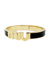 Enamel Metal Logo Bracelet Black - MIU MIU - BALAAN 3