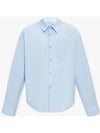 Chest Pocket Boxy Fit Poplin Long Sleeve Shirt Sky Blue - AMI - BALAAN 2