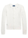 Kids Women s Flower Embroidery Cardigan White 901280 002 - POLO RALPH LAUREN - BALAAN 1