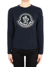 Kids Lettering Logo Long Sleeve T Shirt Navy 8D00003 83907 778 12 14A Adults can wear - MONCLER - BALAAN 3