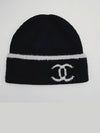 CC logo cashmere beanie hat black AAA330 - CHANEL - BALAAN 4