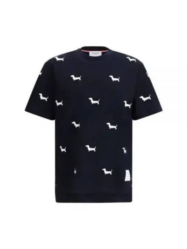 Classic Pique Hector Short Sleeve T-Shirt Navy - THOM BROWNE - BALAAN 2