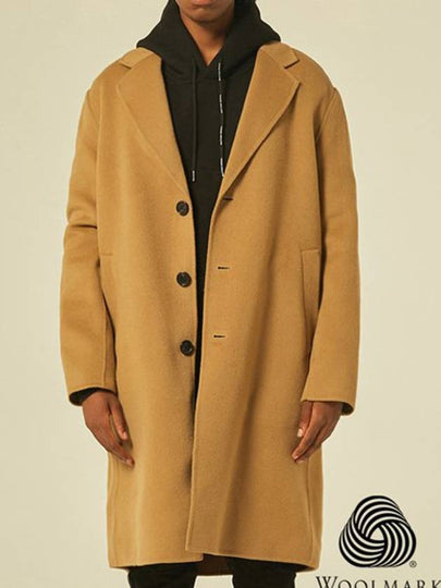 Men's Handmade Over Single Coat Mocha Beige - BUTTON SEOUL - BALAAN 2