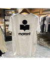 Zewel Logo Cotton Short Sleeve T-Shirt White - ISABEL MARANT ETOILE - BALAAN.