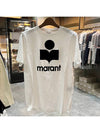 ZEWEL Linen Black Logo Short Sleeve T-Shirt White TS0001FA A1N09E 20WH - ISABEL MARANT ETOILE - BALAAN 2