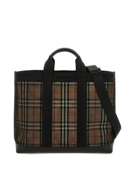 Men's Ormond Check Tote Bag Brown - BURBERRY - BALAAN.