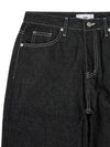 Semi-Wide Raw Denim Pants Black Indigo - WEST GRAND BOULEVARD - BALAAN 4