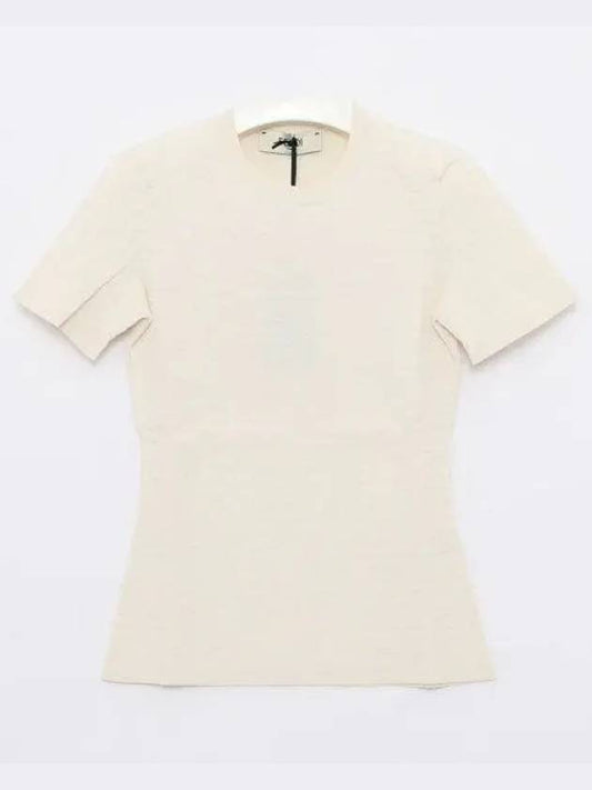 FF Viscose Short Sleeve Knit Top White - FENDI - BALAAN 2