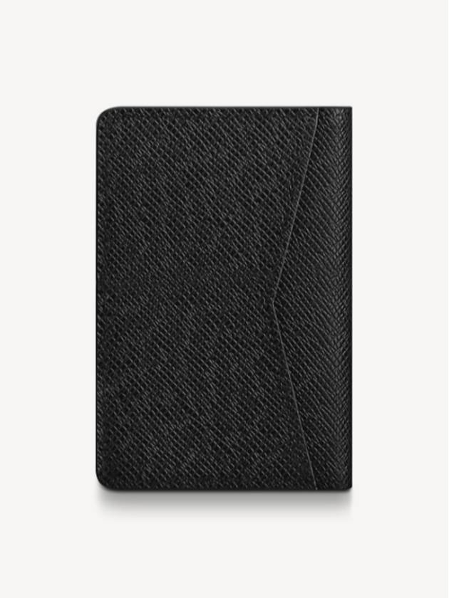 Pocket Organizer Taiga Leather Card Wallet Black - LOUIS VUITTON - BALAAN 4