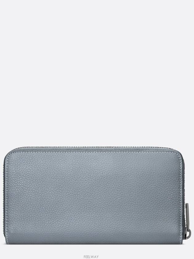 Zipper Long Wallet Dior Gray Grain Calfskin CD - DIOR - BALAAN 4