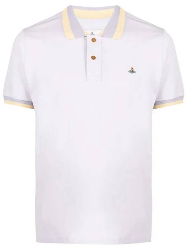 Logo Classic Stripe Polo Shirt Lavender - VIVIENNE WESTWOOD - BALAAN 3