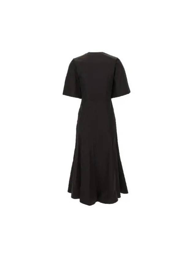 Cotton Short Sleeve Midi Dress Black - AMI - BALAAN 3