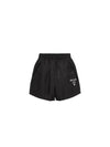 Logo Print Shorts Black - PRADA - BALAAN 1