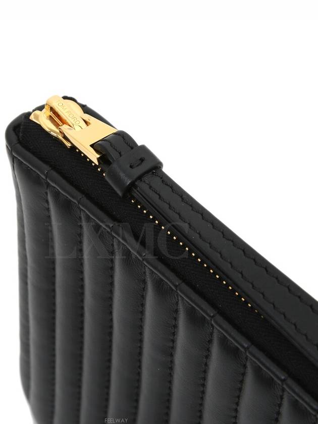 Quilted TF Clutch S0357T Black Gold Pouch - TOM FORD - BALAAN 7