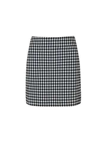 GINGHAM CHECK SKIRT W INNER PANTSBlack - PLAYBOO - BALAAN 1