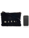 Logo Fur Clutch Bag Black - MARNI - BALAAN 7