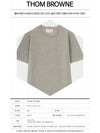 Men's Side Slit Relaxed Short Sleeve T-Shirt Light Grey - THOM BROWNE - BALAAN 3