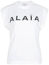 Logo Print Cotton Sleeveless White - ALAIA - BALAAN 1