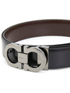 Double Gancini Reversible Leather Belt Black Auburn - SALVATORE FERRAGAMO - BALAAN 7